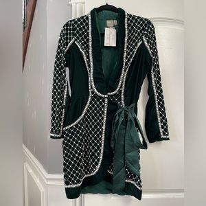 Velvet tux with pearl embellishment